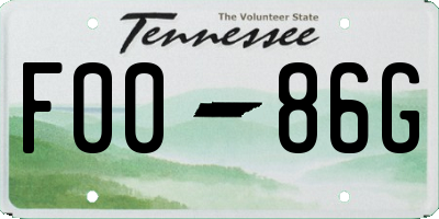 TN license plate F0086G