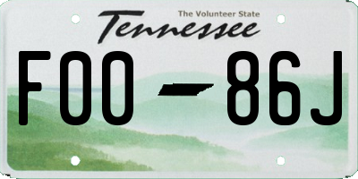 TN license plate F0086J