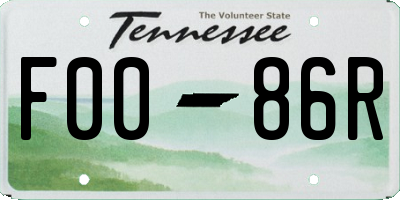 TN license plate F0086R