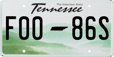 TN license plate F0086S