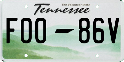 TN license plate F0086V