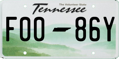 TN license plate F0086Y