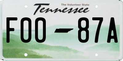 TN license plate F0087A