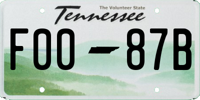 TN license plate F0087B