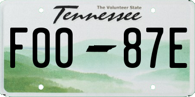 TN license plate F0087E