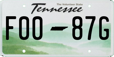 TN license plate F0087G
