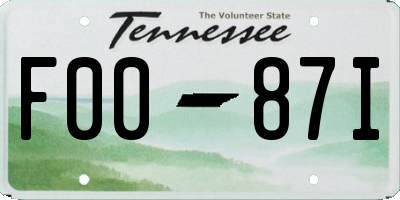 TN license plate F0087I