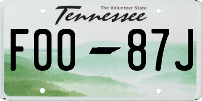 TN license plate F0087J