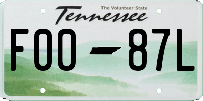 TN license plate F0087L