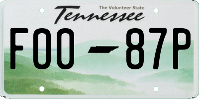 TN license plate F0087P