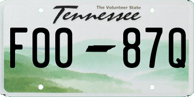 TN license plate F0087Q