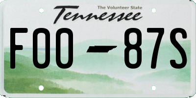 TN license plate F0087S