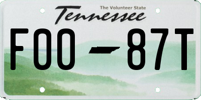 TN license plate F0087T