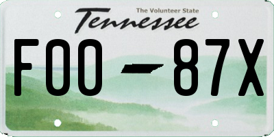TN license plate F0087X