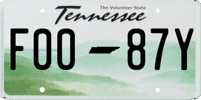 TN license plate F0087Y