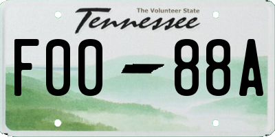 TN license plate F0088A