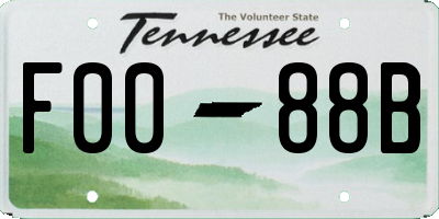 TN license plate F0088B