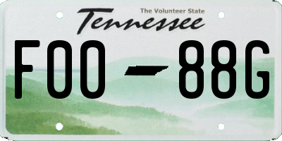 TN license plate F0088G