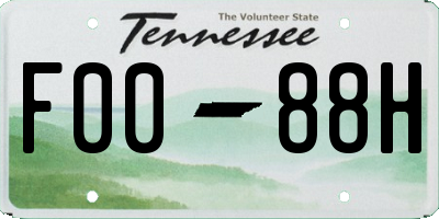 TN license plate F0088H