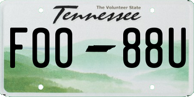 TN license plate F0088U