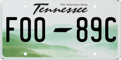 TN license plate F0089C