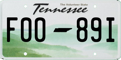 TN license plate F0089I