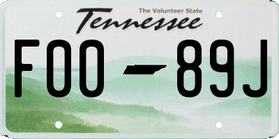 TN license plate F0089J
