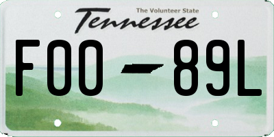 TN license plate F0089L