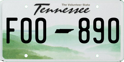 TN license plate F0089O