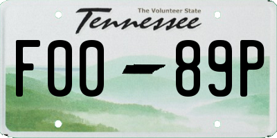 TN license plate F0089P