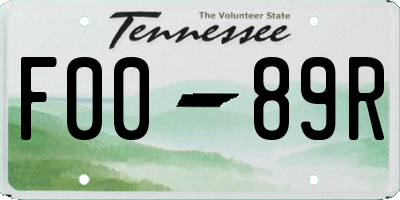 TN license plate F0089R
