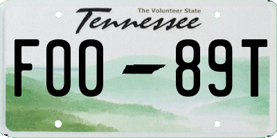 TN license plate F0089T
