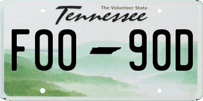 TN license plate F0090D