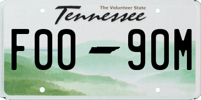 TN license plate F0090M