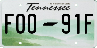 TN license plate F0091F