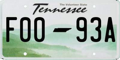 TN license plate F0093A