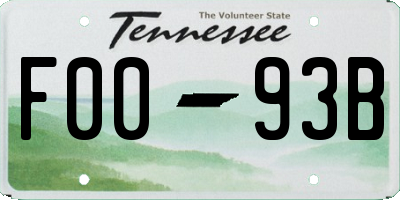 TN license plate F0093B