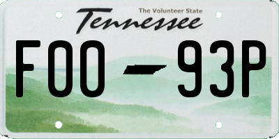 TN license plate F0093P