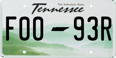 TN license plate F0093R