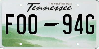 TN license plate F0094G