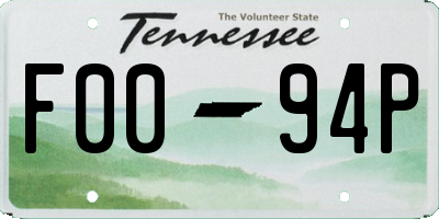 TN license plate F0094P