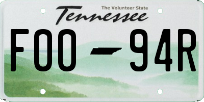TN license plate F0094R
