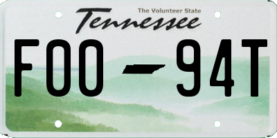 TN license plate F0094T