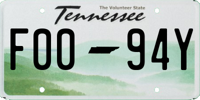 TN license plate F0094Y
