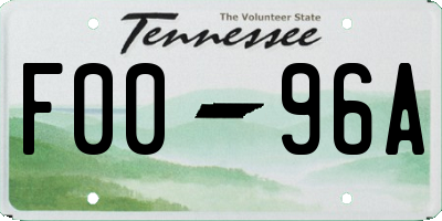 TN license plate F0096A