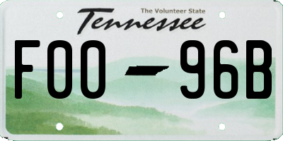 TN license plate F0096B