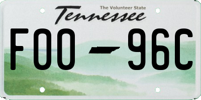 TN license plate F0096C
