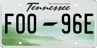 TN license plate F0096E