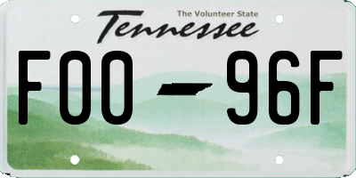 TN license plate F0096F