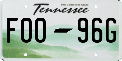 TN license plate F0096G